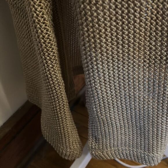 Signature Weekend tan long open long sleeve cardigan with one button Size L - Picture 6 of 11